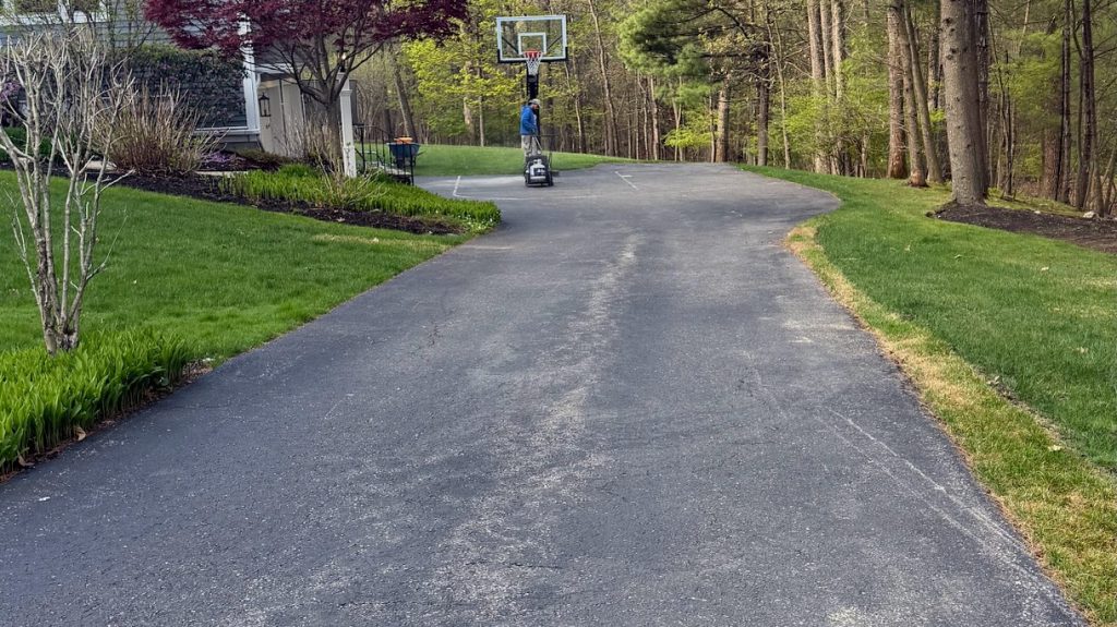 Before — Bedford driveway sealcoating
