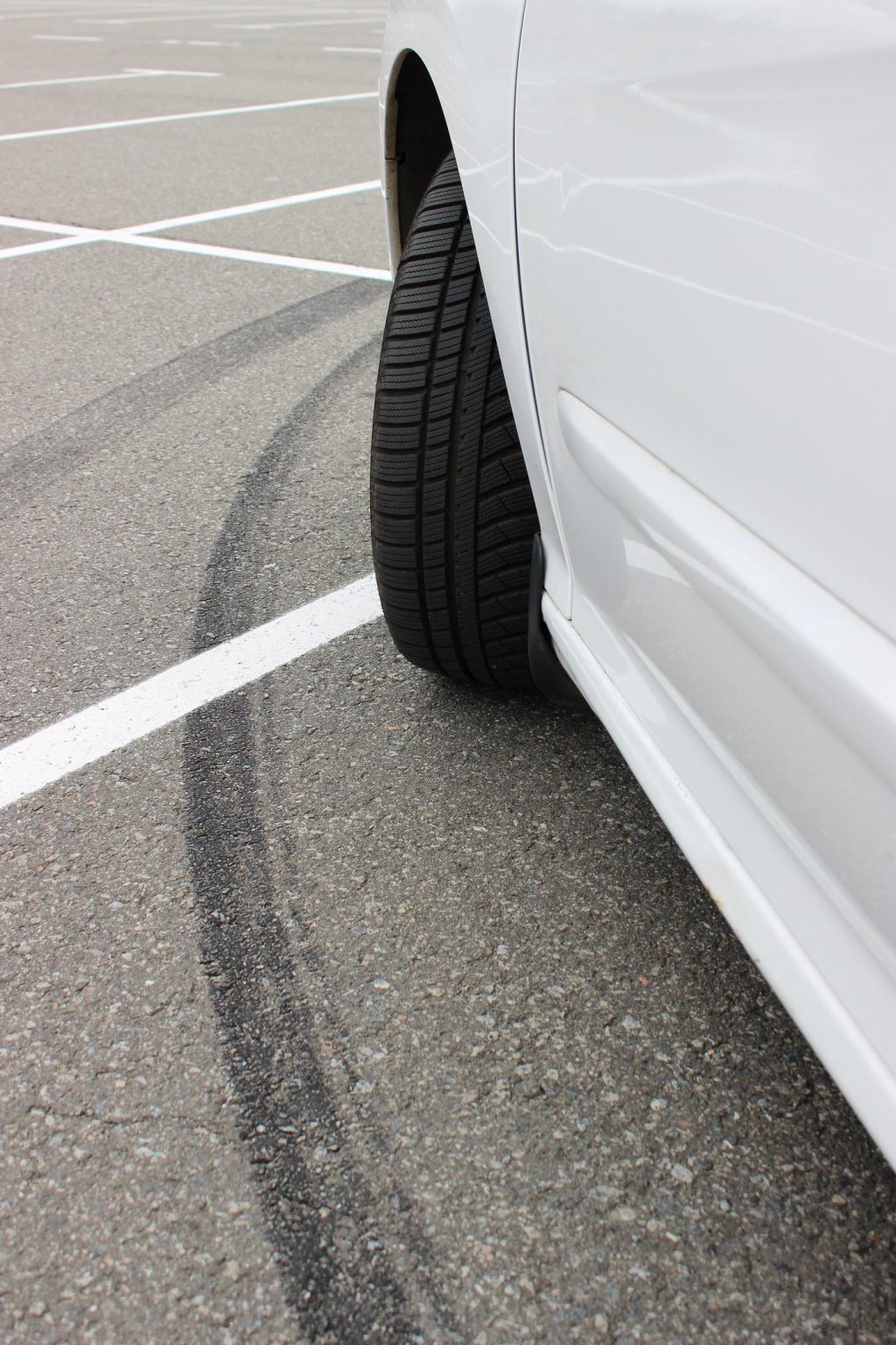 Do not turn the wheels while parked over your new asphalt